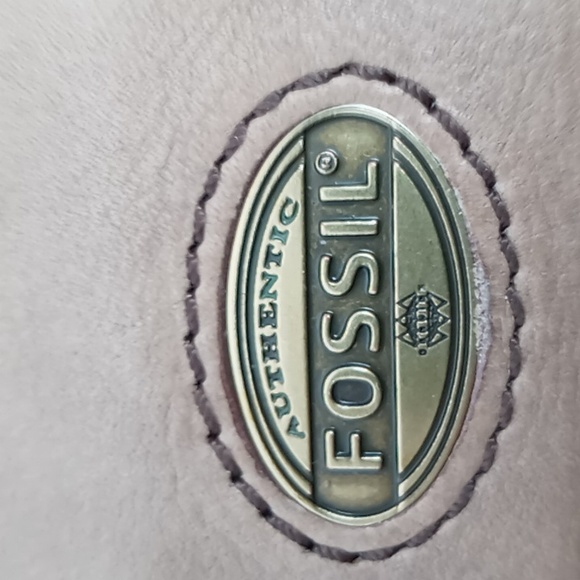 Fossil-Sydney -Striped Patchwork Clutch/Wallet /Fold-over Flap-Tan Taupe Leather - Picture 10 of 14